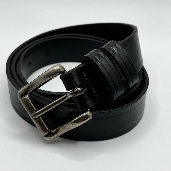 Vintage Dockers 30-32 men’s black Italian leather belt #7 - Picture 3 of 15